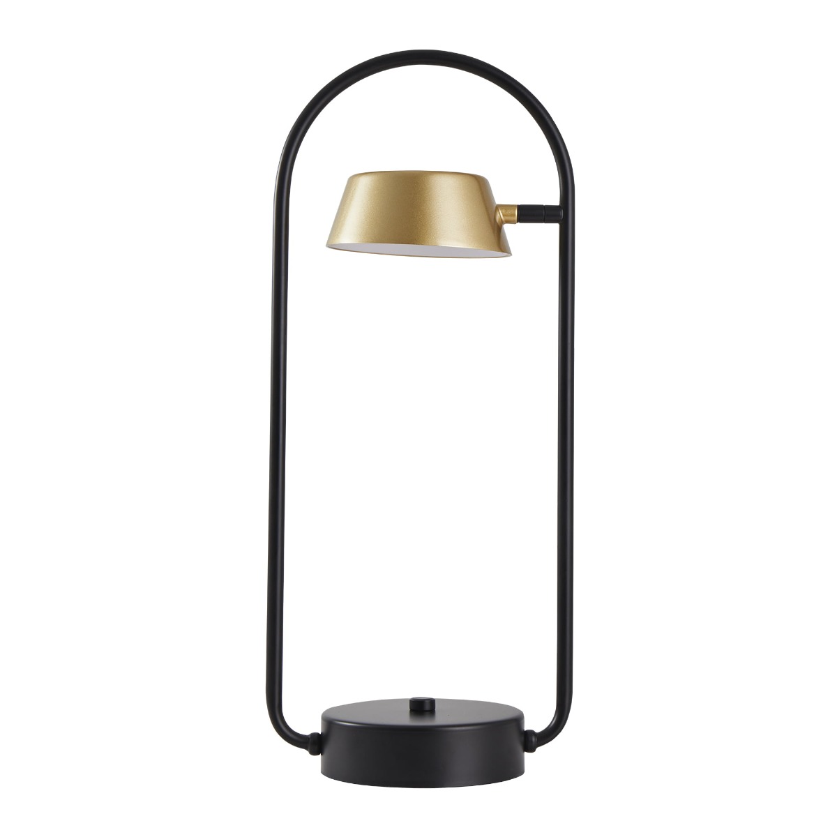 Abajur LED Zavi Oni Mesa 7W 3000K Ouro/Preto Nordecor