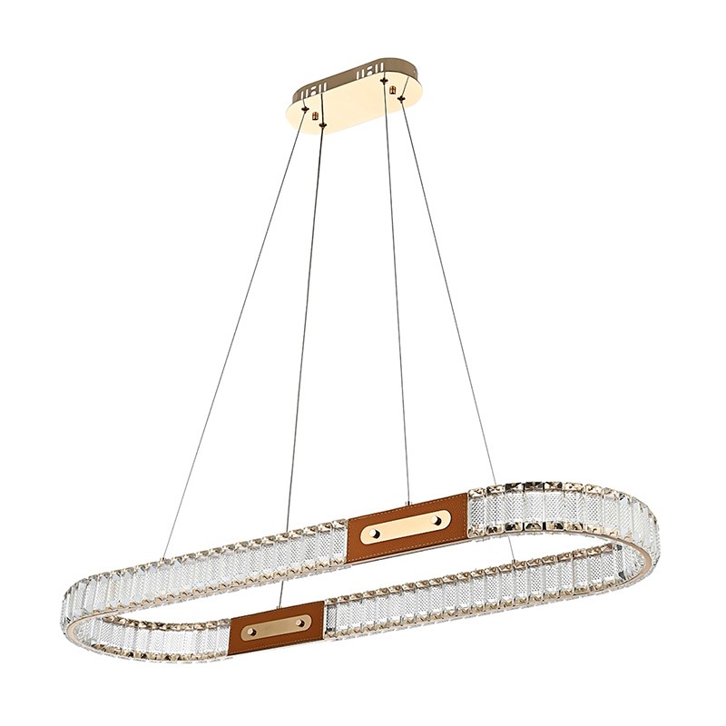Pendente LED Cristal Gulty 96CM 40W Ouro - Nordecor