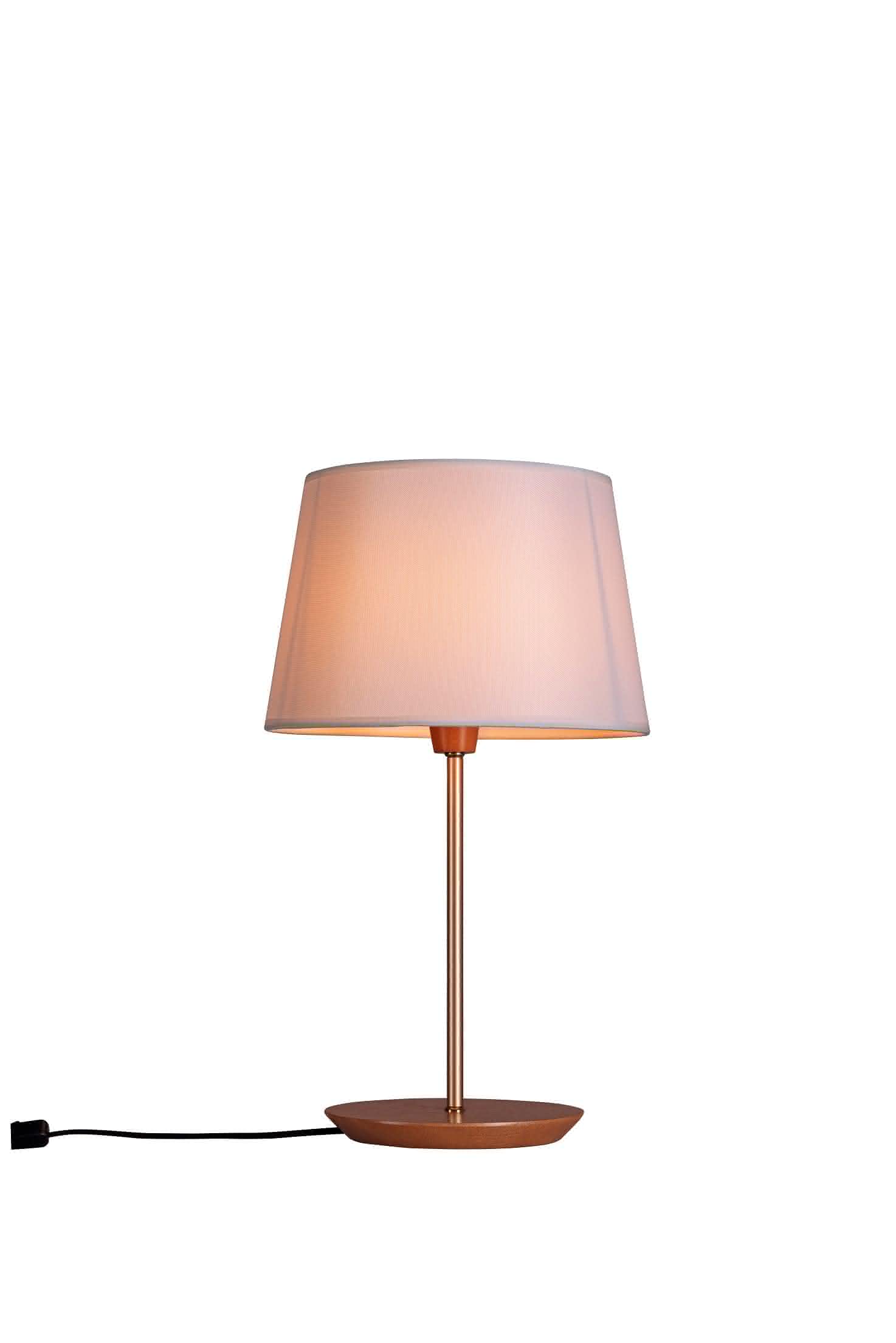 Abajur de Mesa Base Madeira 45cm Cupula Cru Slim 3039 1