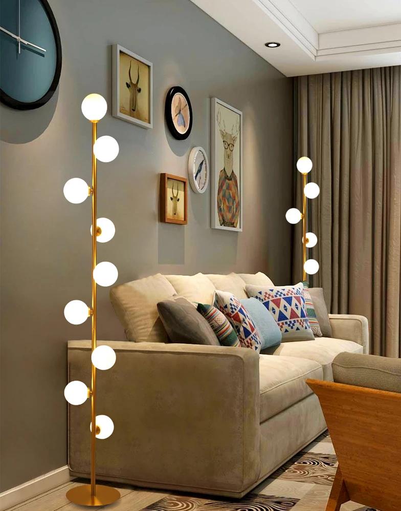 Luminária Chão Buriti 9 Globos Sofisticada All Lux