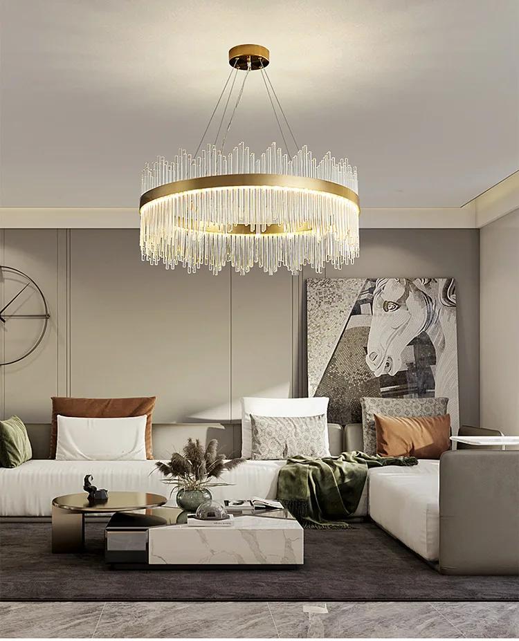 Lustre Redondo Cristais Acrilico Led 60W 6919 All Lux