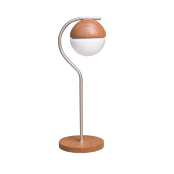 Abajur de Mesa Madeira e Metal Sintonia 54cm 3220 Madelustre