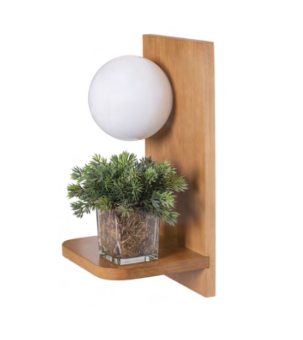 Arandela Madeira Milky Vertical 12cm 3191 Madelustre