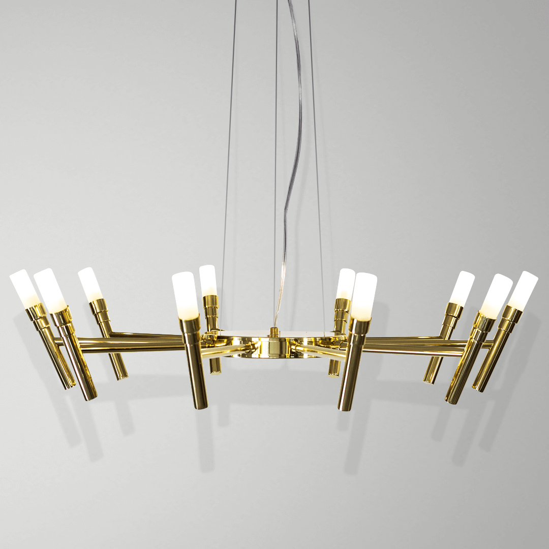 Lustre Montana 10 Braços Estilo Sofisticado Golden Art