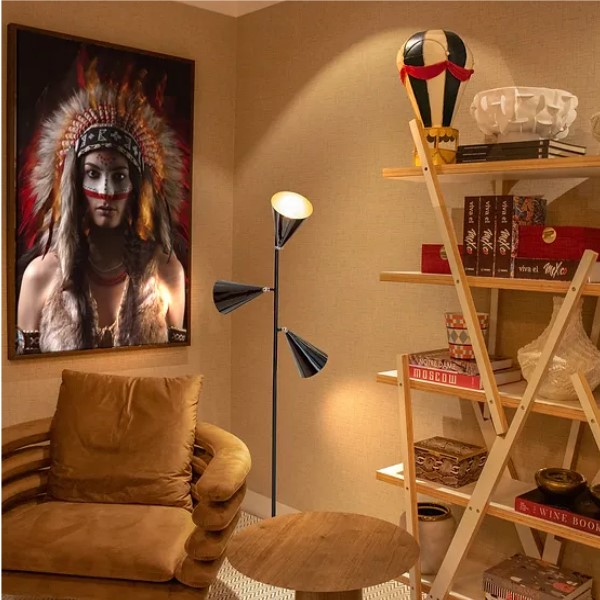 Luminaria de Chao Conos 3 Cupulas Moveis 05309 Acend