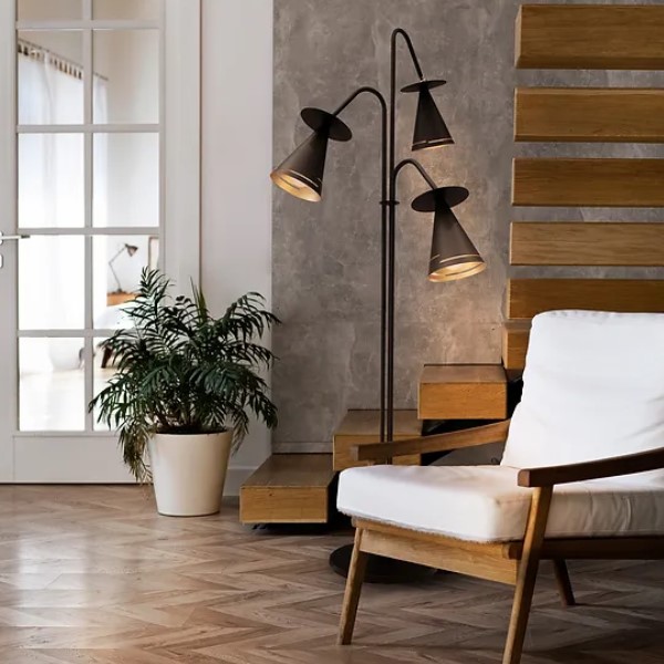 Luminaria de Chao Lepus Mais 3 Cupulas Cone 05394 Acend