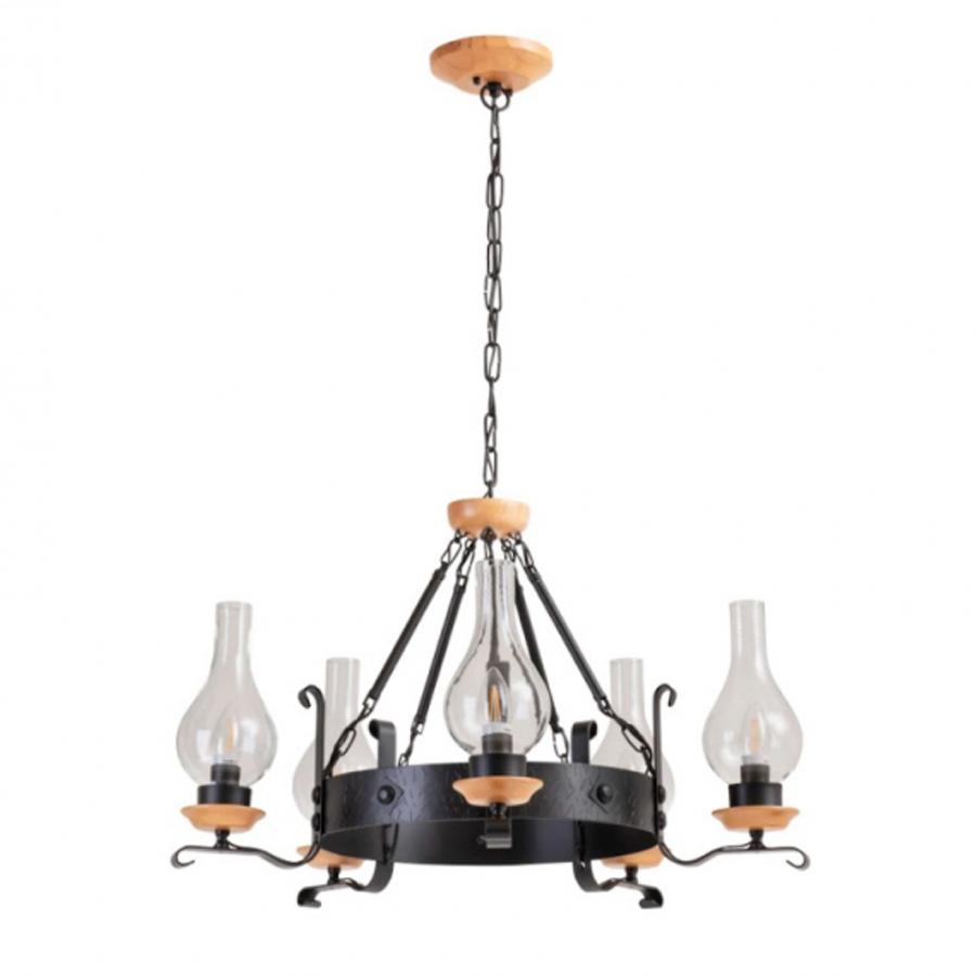 Lustre Rustico Oxford 5 Cupulas 70cm 3076/5 Madelustre