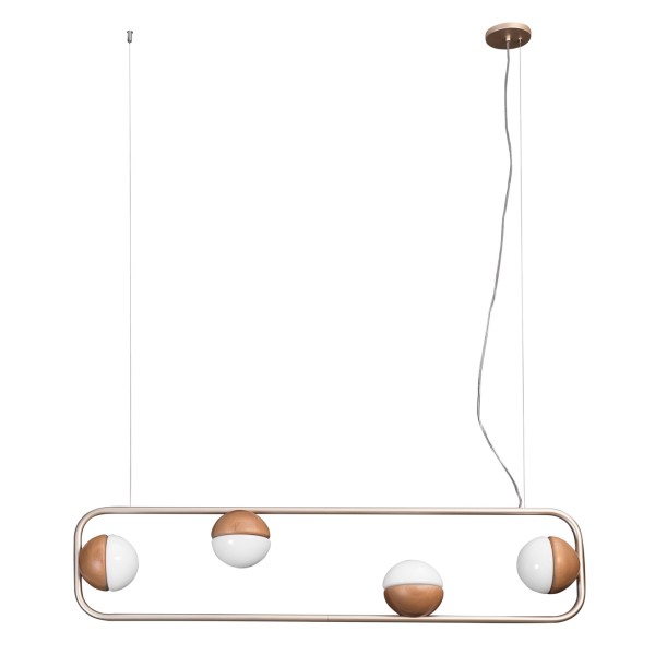 Lustre Sintonia Moderno 4 Cupulas 122cm 3225 Madelustre