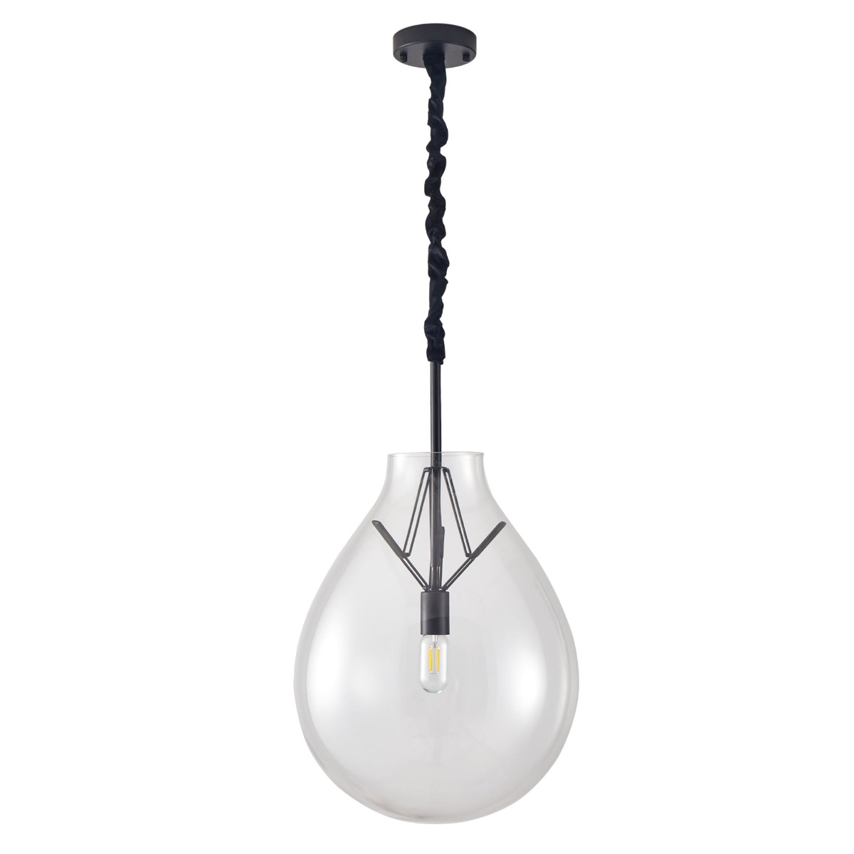 Pendente Pallo Nie 40CM Transparente/PT Nordecor