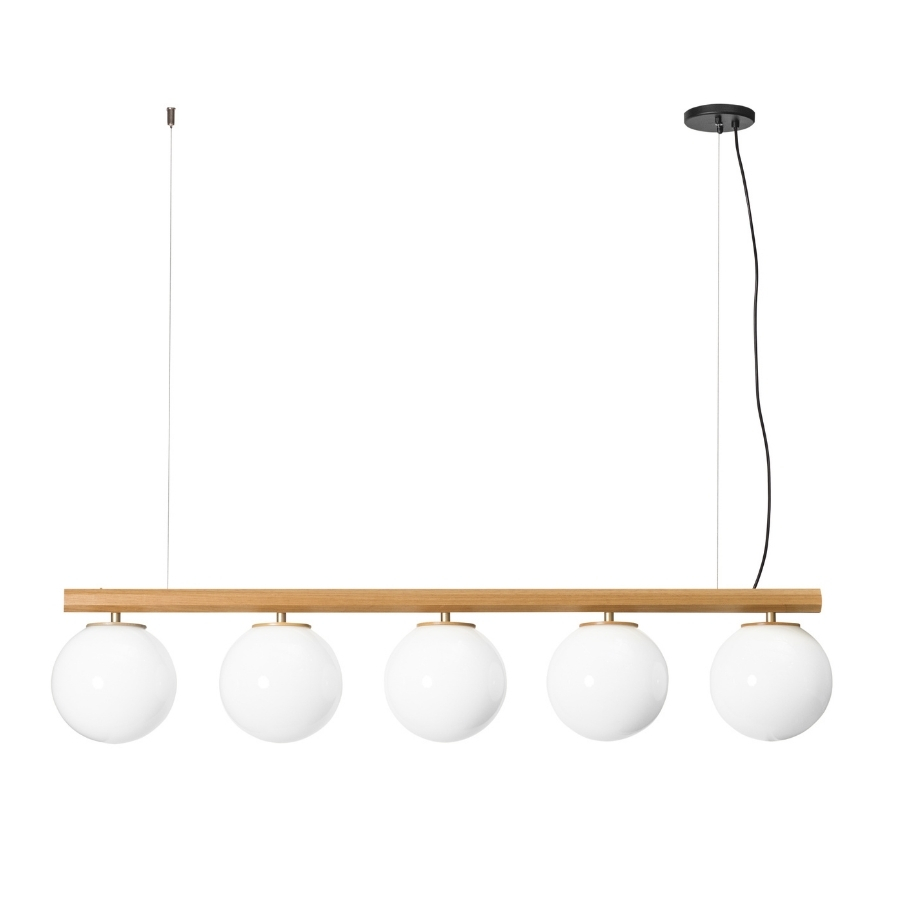 Luminaria Pendente Milky Trilho Globos 120cm 3173 Madelustre