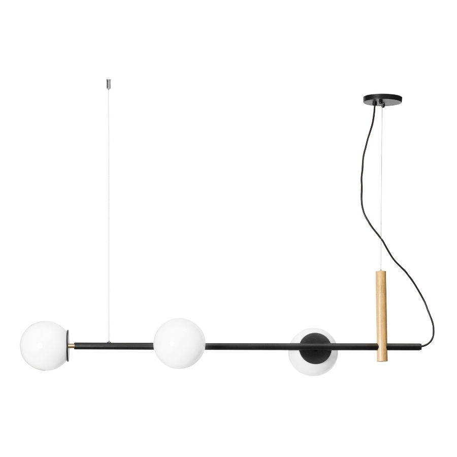 Luminaria Pendente Milky com 3 Globos 115cm 3172 Madelustre